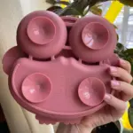 Baby Safe Silicone Dining Plate Suction Cartoon Children Dishes Feeding Toddler Training Tableware Retro Kids Smile Face Bowl photo review